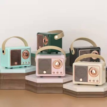 Portable Rechargeable Mini Wireless BT Speaker Tf Card Fm Radio Loud Blue tooth Retro Mini Speaker